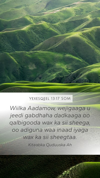 Yexesqeel 13:17 SOM Bible Verse Image