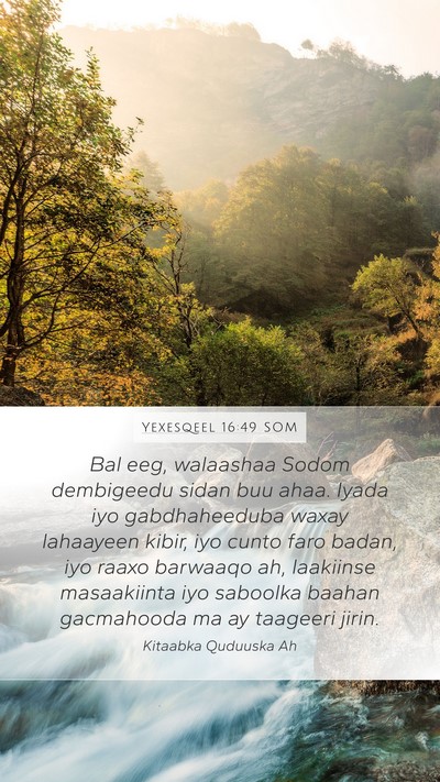Yexesqeel 16:49 SOM Bible Verse Image