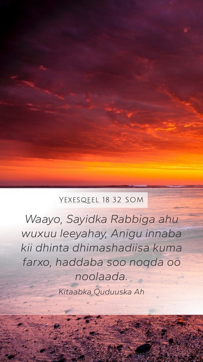 Yexesqeel 18:32 SOM Bible Verse Image
