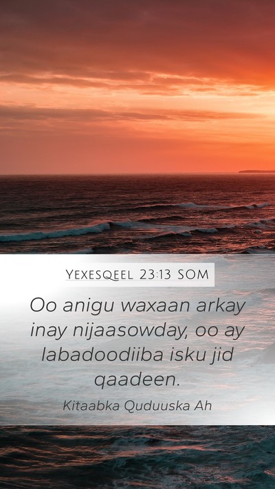 Yexesqeel 23:13 SOM Mobile Phone Wallpaper - Oo anigu waxaan arkay inay nijaasowday, oo ay - Mobile Bible Verse Wallpaper