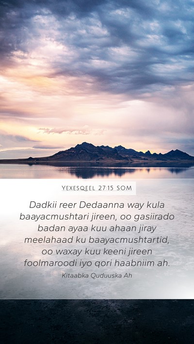 Yexesqeel 27:15 SOM Bible Verse Image