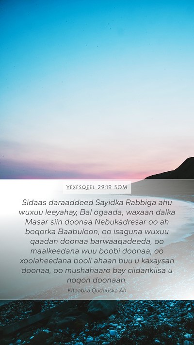 Yexesqeel 29:19 SOM Bible Verse Image