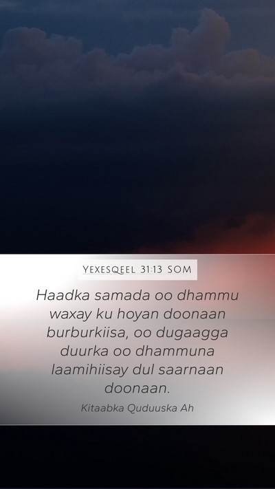 Yexesqeel 31:13 SOM Mobile Phone Wallpaper - Haadka samada oo dhammu waxay ku hoyan doonaan - Mobile Bible Verse Wallpaper