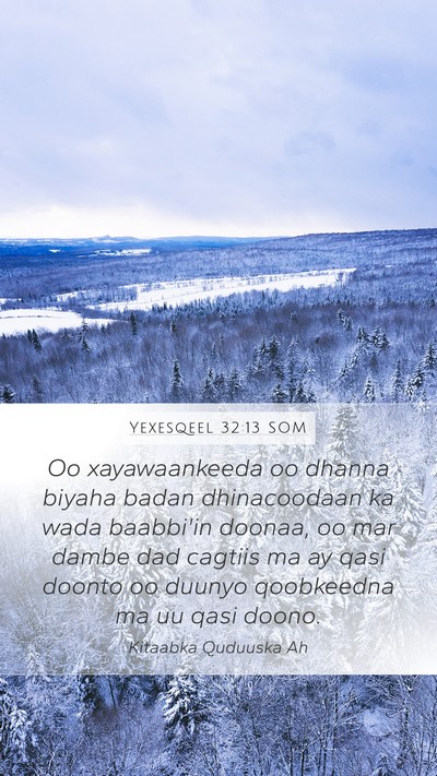 Yexesqeel 32:13 SOM Bible Verse Image