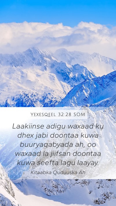 Yexesqeel 32:28 SOM Mobile Phone Wallpaper - Laakiinse adigu waxaad ku dhex jabi doontaa kuwa - Mobile Bible Verse Wallpaper