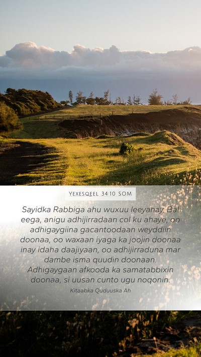 Yexesqeel 34:10 SOM Bible Verse Image