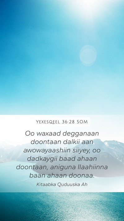 Yexesqeel 36:28 SOM Bible Verse Image