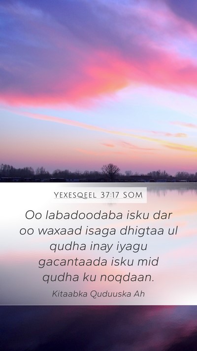 Yexesqeel 37:17 SOM Mobile Phone Wallpaper - Oo labadoodaba isku dar oo waxaad isaga dhigtaa - Mobile Bible Verse Wallpaper