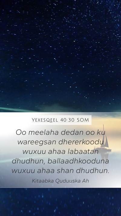 Yexesqeel 40:30 SOM Mobile Phone Wallpaper - Oo meelaha dedan oo ku wareegsan dhererkoodu - Mobile Bible Verse Wallpaper