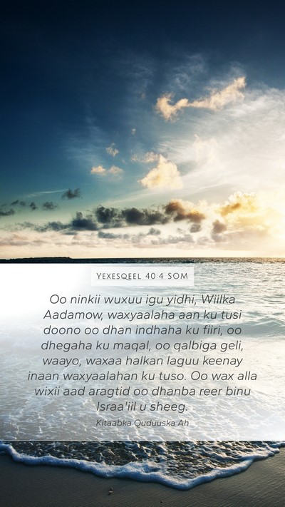 Yexesqeel 40:4 SOM Bible Verse Image
