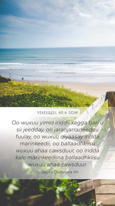 Yexesqeel 40:6 SOM Bible Verse Image