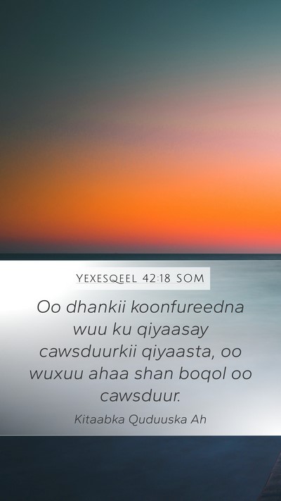 Yexesqeel 42:18 SOM Mobile Phone Wallpaper - Oo dhankii koonfureedna wuu ku qiyaasay - Mobile Bible Verse Wallpaper
