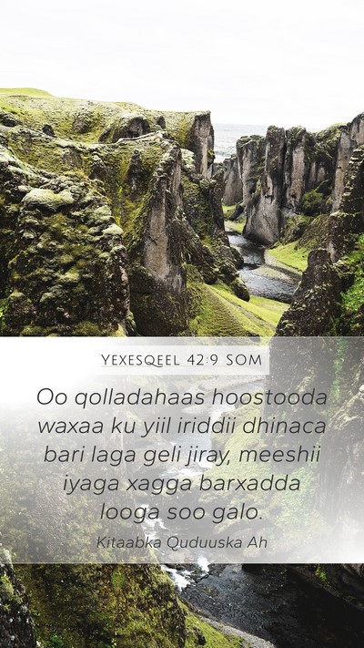 Yexesqeel 42:9 SOM Mobile Phone Wallpaper - Oo qolladahaas hoostooda waxaa ku yiil iriddii - Mobile Bible Verse Wallpaper