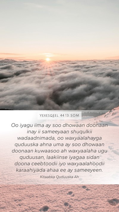 Yexesqeel 44:13 SOM Mobile Phone Wallpaper - Oo iyagu iima ay soo dhowaan doonaan inay ii - Mobile Bible Verse Wallpaper