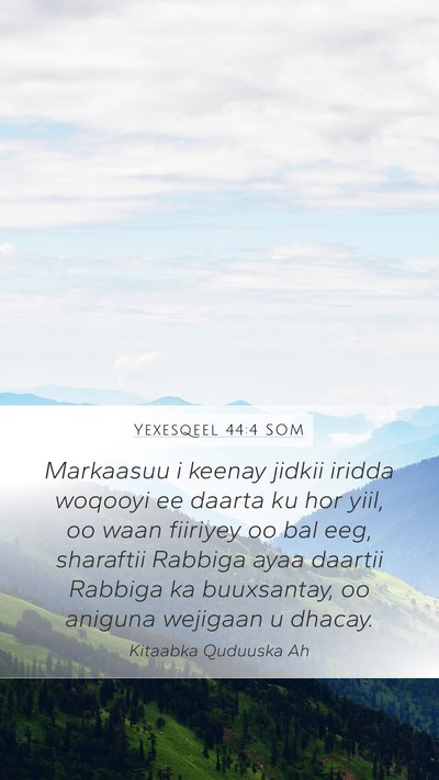 Yexesqeel 44:4 SOM Bible Verse Image