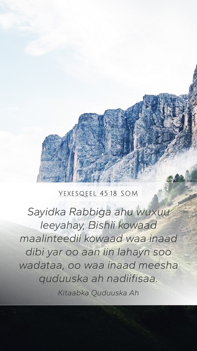 Yexesqeel 45:18 SOM Bible Verse Image