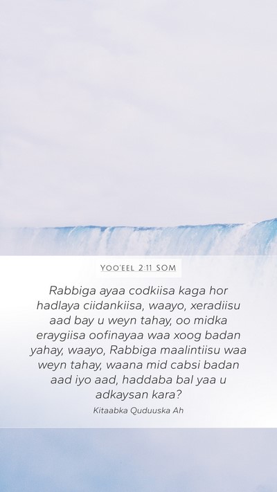 Yoo'eel 2:11 SOM Bible Verse Image