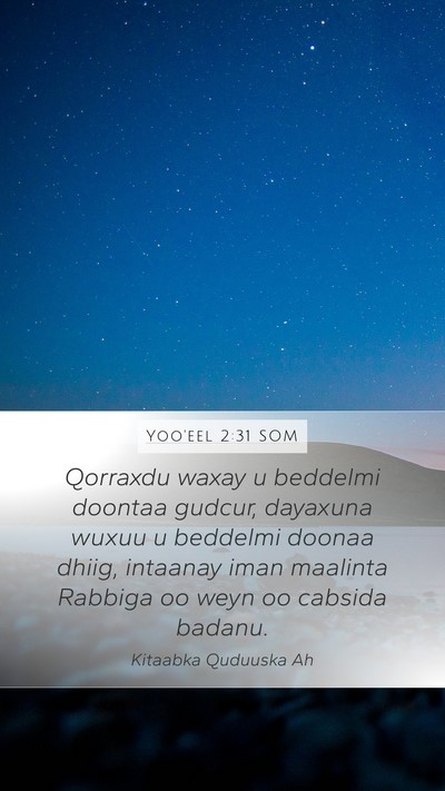 Yoo'eel 2:31 SOM Bible Verse Image