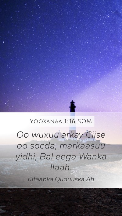 Yooxanaa 1:36 SOM Bible Verse Image