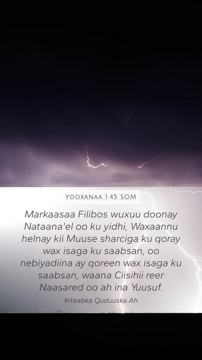 Yooxanaa 1:45 SOM Bible Verse Image