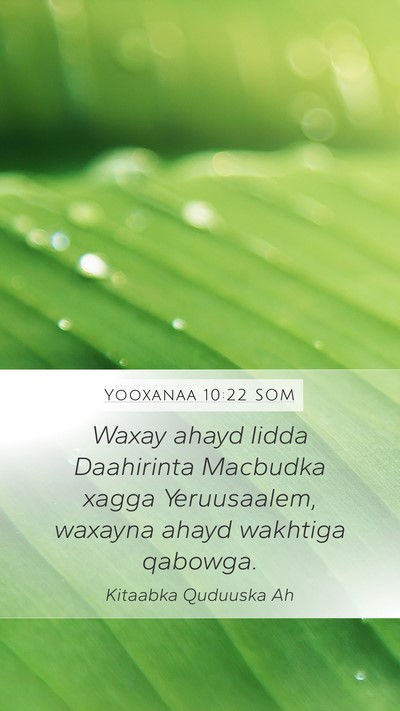 Yooxanaa 10:22 SOM Bible Verse Image
