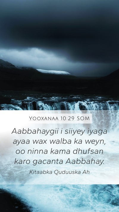 Yooxanaa 10:29 SOM Bible Verse Image
