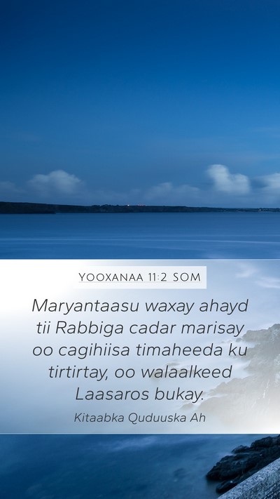 Yooxanaa 11:2 SOM Bible Verse Image