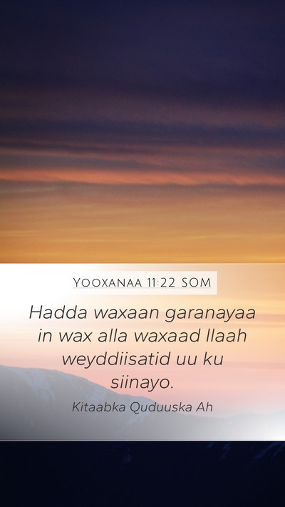 Yooxanaa 11:22 SOM Bible Verse Image
