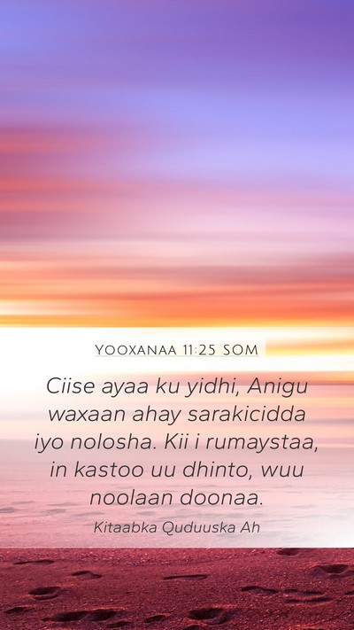 Yooxanaa 11:25 SOM Bible Verse Image