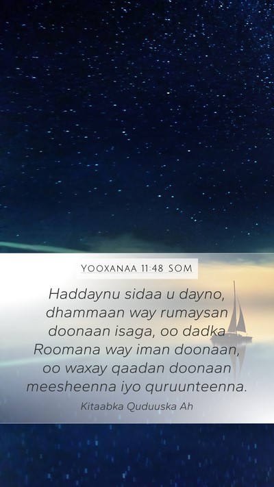 Yooxanaa 11:48 SOM Bible Verse Image