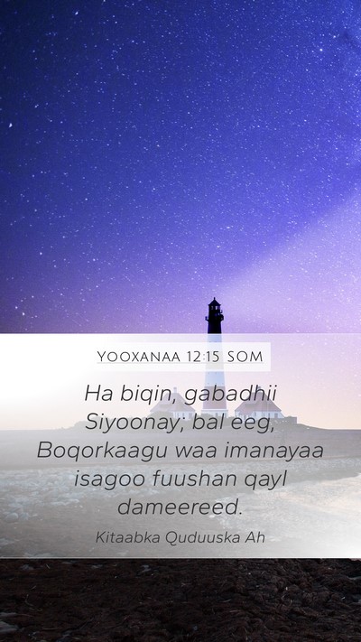 Yooxanaa 12:15 SOM Bible Verse Image