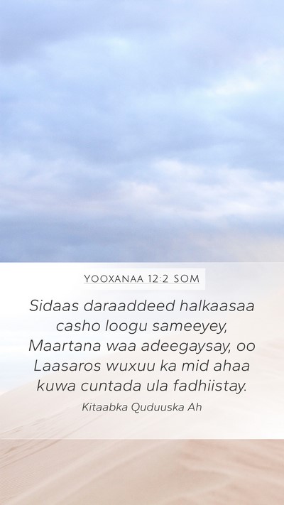 Yooxanaa 12:2 SOM Bible Verse Image