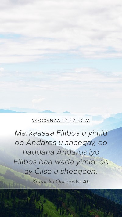 Yooxanaa 12:22 SOM Bible Verse Image