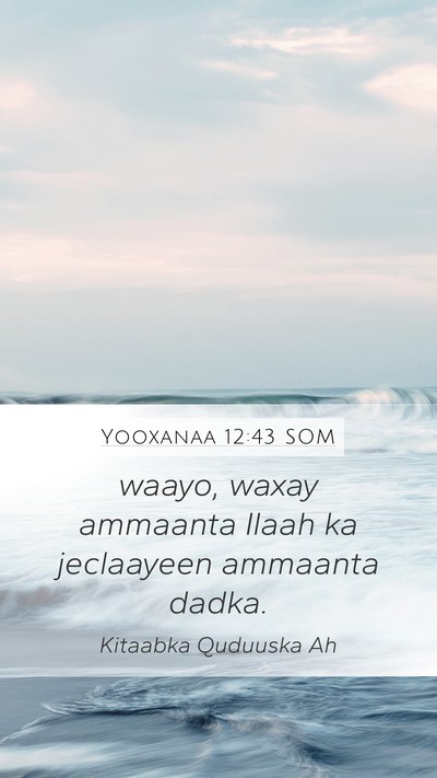 Yooxanaa 12:43 SOM Bible Verse Image