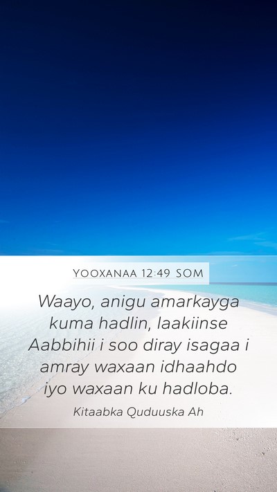 Yooxanaa 12:49 SOM Bible Verse Image