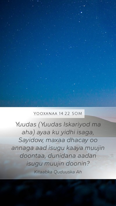 Yooxanaa 14:22 SOM Bible Verse Image