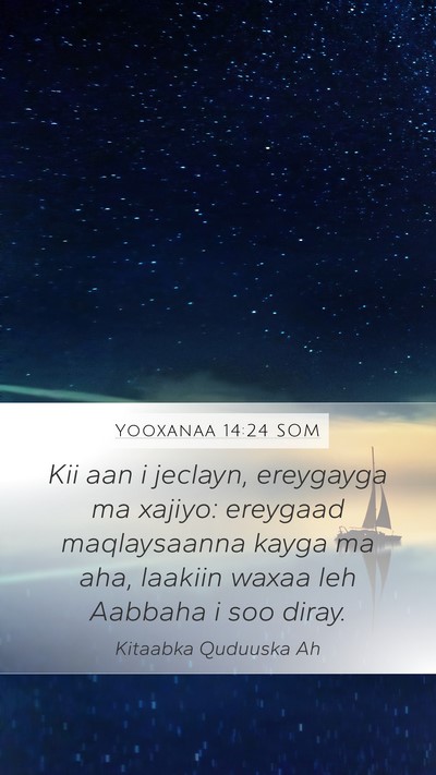 Yooxanaa 14:24 SOM Bible Verse Image