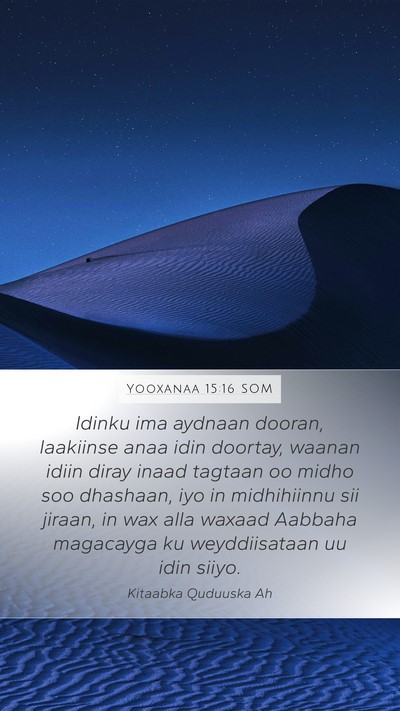 Yooxanaa 15:16 SOM Bible Verse Image