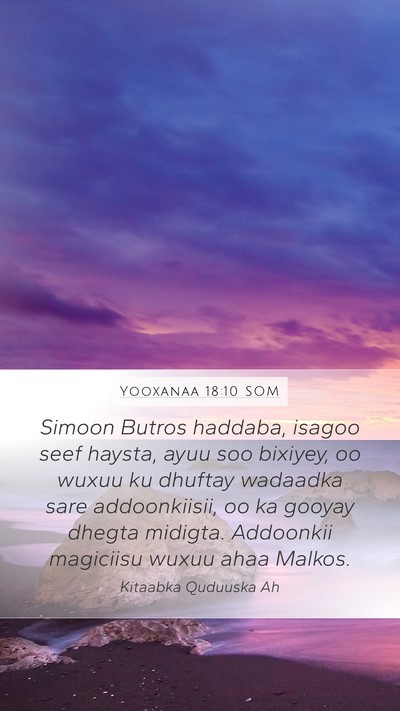 Yooxanaa 18:10 SOM Bible Verse Image