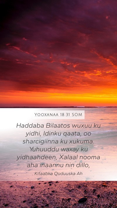 Yooxanaa 18:31 SOM Bible Verse Image