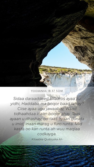 Yooxanaa 18:37 SOM Bible Verse Image