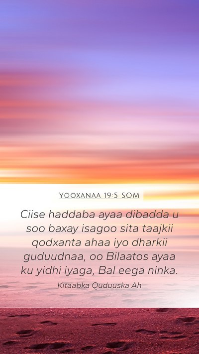 Yooxanaa 19:5 SOM Bible Verse Image