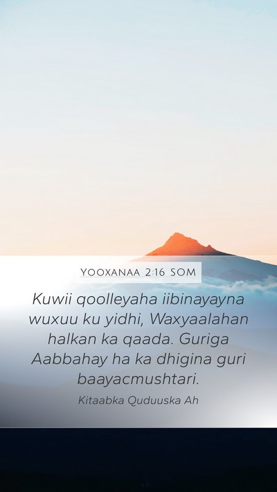 Yooxanaa 2:16 SOM Bible Verse Image
