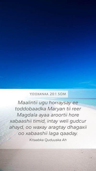 Yooxanaa 20:1 SOM Bible Verse Image
