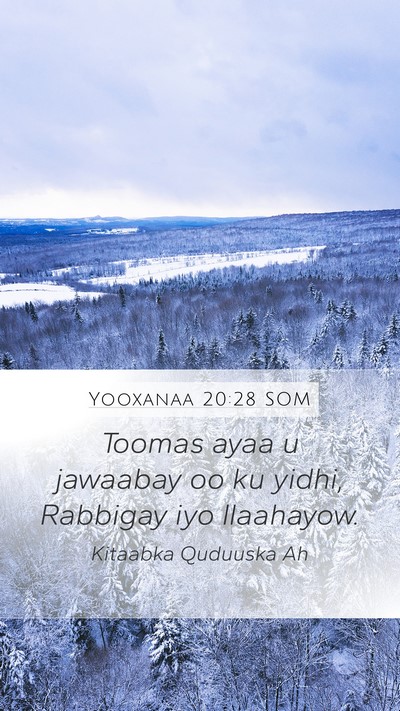 Yooxanaa 20:28 SOM Bible Verse Image