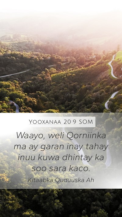 Yooxanaa 20:9 SOM Bible Verse Image
