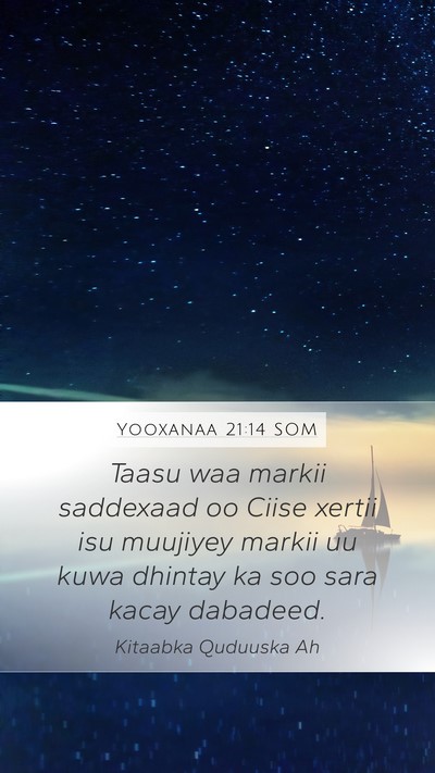 Yooxanaa 21:14 SOM Bible Verse Image