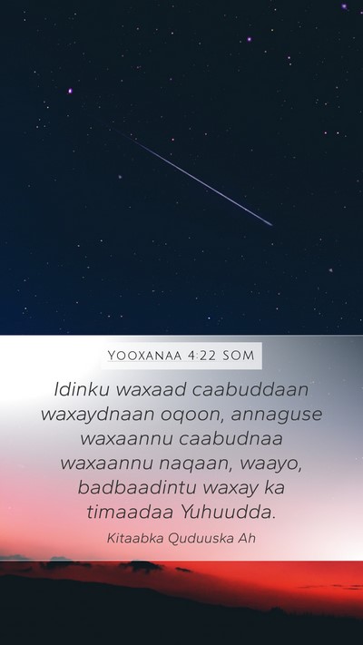 Yooxanaa 4:22 SOM Bible Verse Image