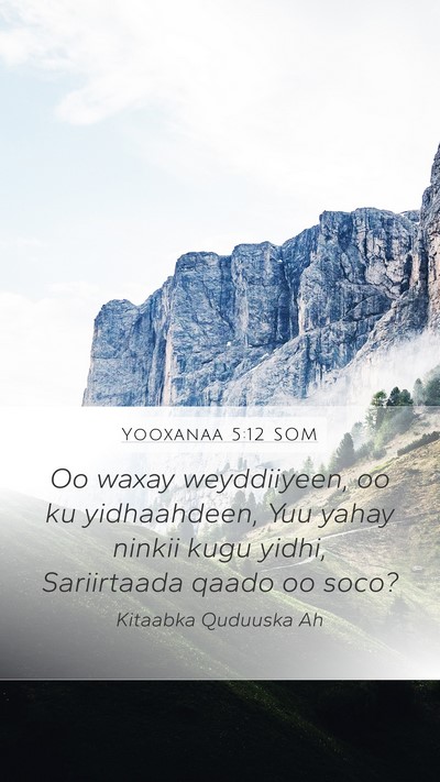 Yooxanaa 5:12 SOM Mobile Phone Wallpaper - Oo waxay weyddiiyeen, oo ku yidhaahdeen, Yuu - Mobile Bible Verse Wallpaper