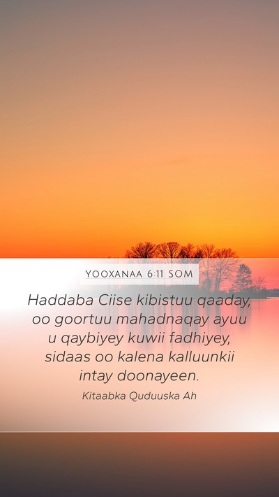 Yooxanaa 6:11 SOM Bible Verse Image